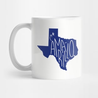 Amarillo, Texas (Blue Ink) Mug